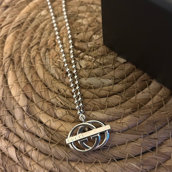 ๐ Gucci Interlock Logo Ball Chain Necklace 925 Sterling Silver - Picture 4 of 6